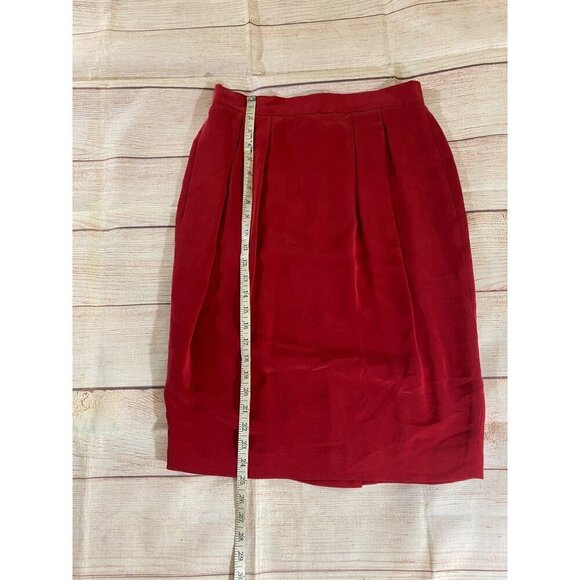 Dana Buchman Women's Red 100% Silk A Line Pencil Skirt - 10 - Picture 2 of 12